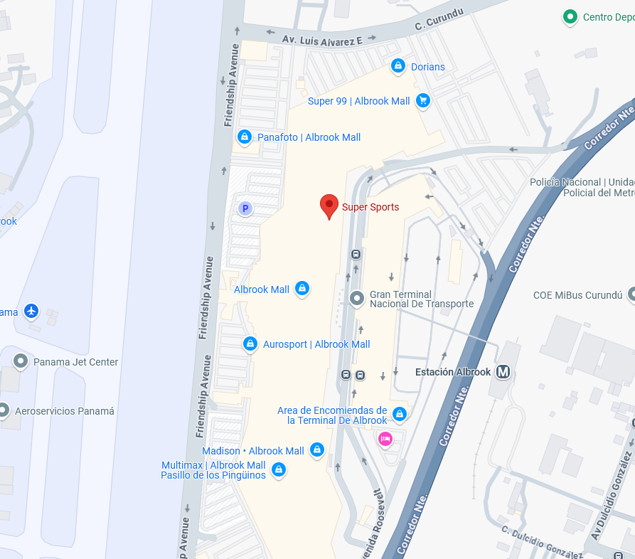 Mapa de Super Deportes Albrook