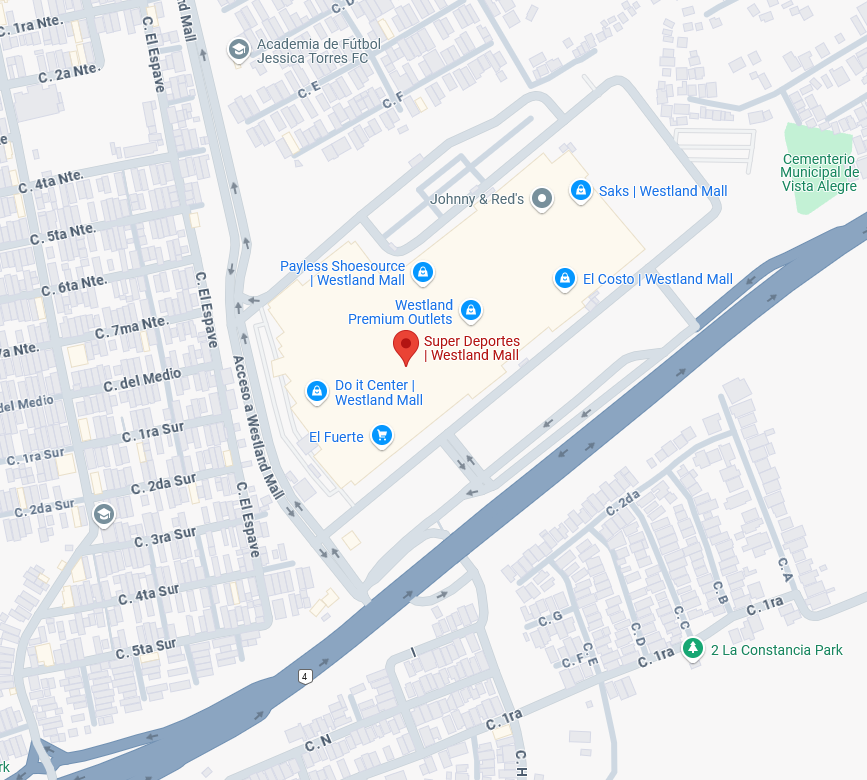 Mapa de Super Deportes Westland